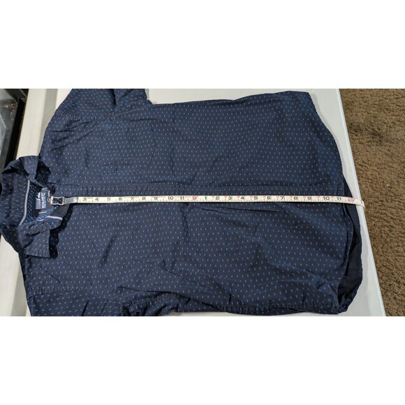 Monument Button Down Shirt Mens Size M Short Sleeve Black Blue Geometric Print - Picture 4 of 4